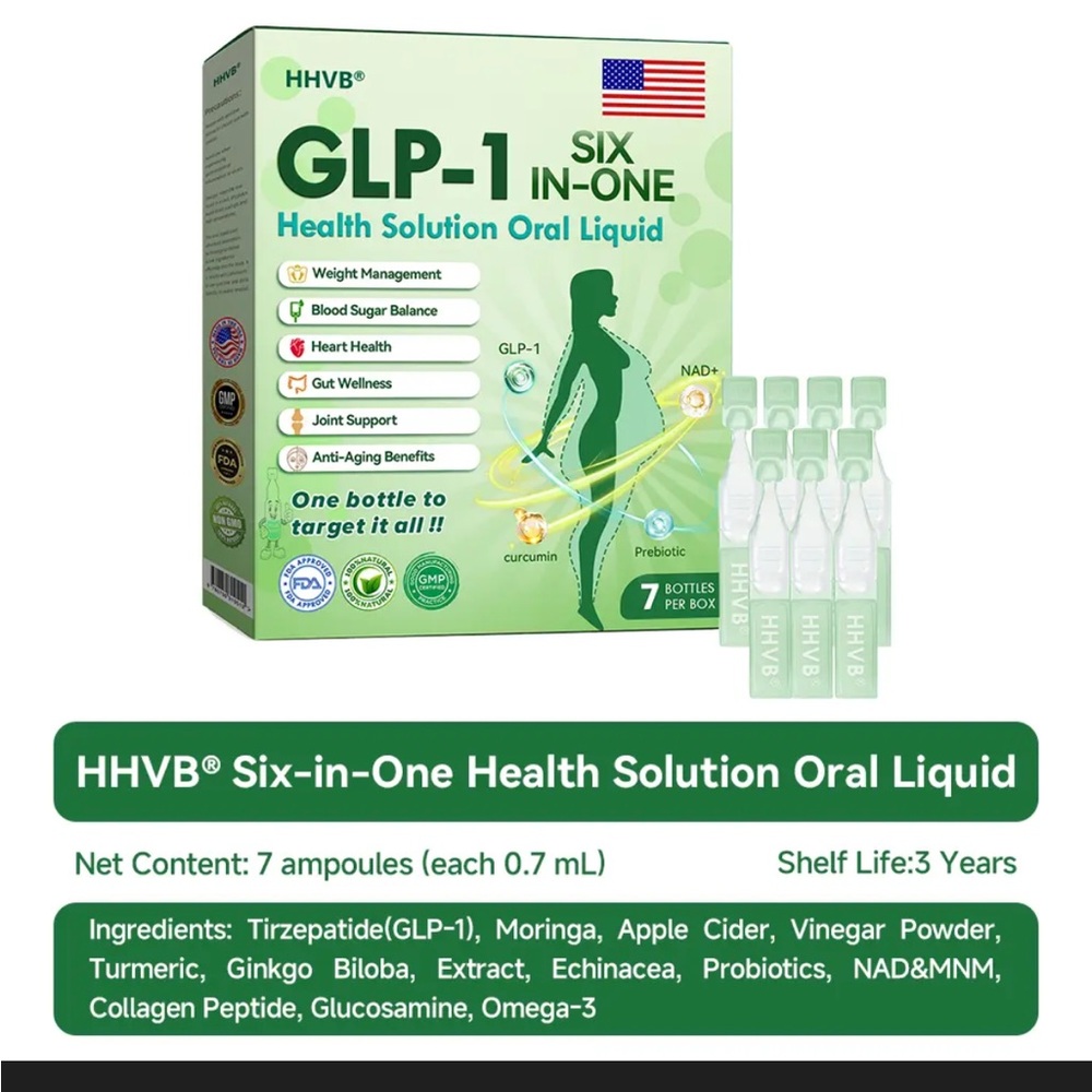 Six in one GLP1 7 bottles per sealed closed box FDA  APPROVED HHVB - Picture 6 of 9